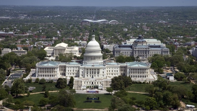 Aerial view of the U.S. Capitol building in Washington, D.C.
